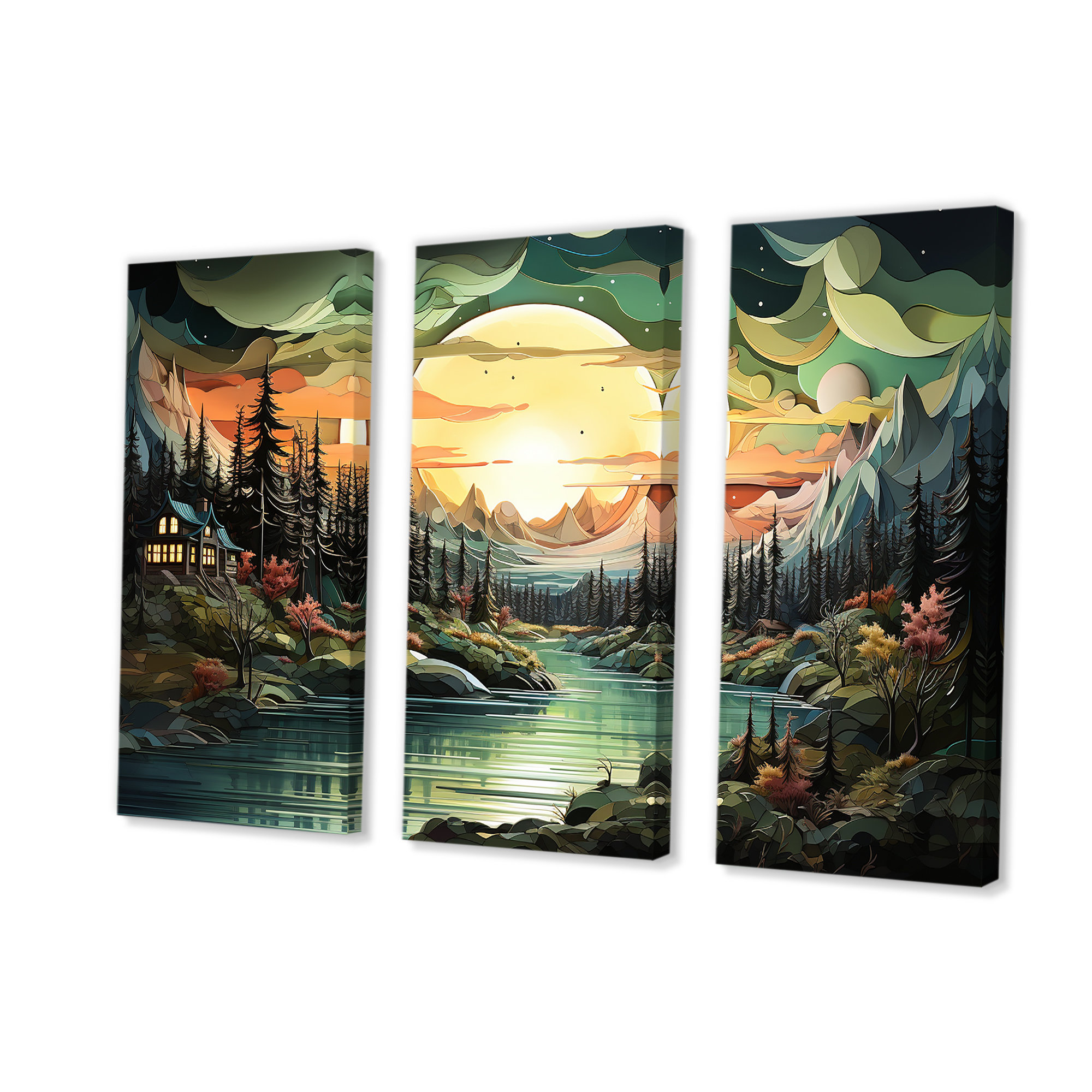 Millwood Pines Mountain Majesty Cloud Forests II - Forest And River Wall  Art | Wayfair, image size:2000x2000
