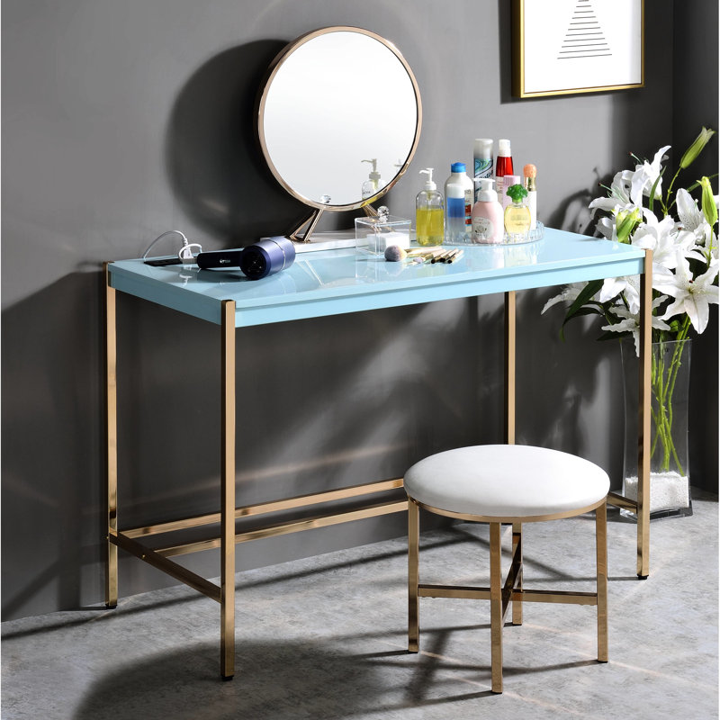 Bureau bleu et doré Fashion Front