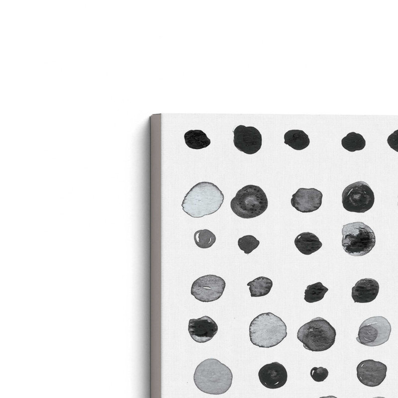 Commande sur toile tendue en noir et blanc, H 12 po x l 12 po