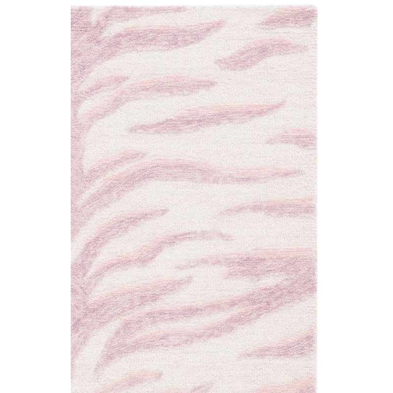 Tapis ivoire / rose en coton touffeté à la main Vinney, Rectangle 3 pi x 5 pi