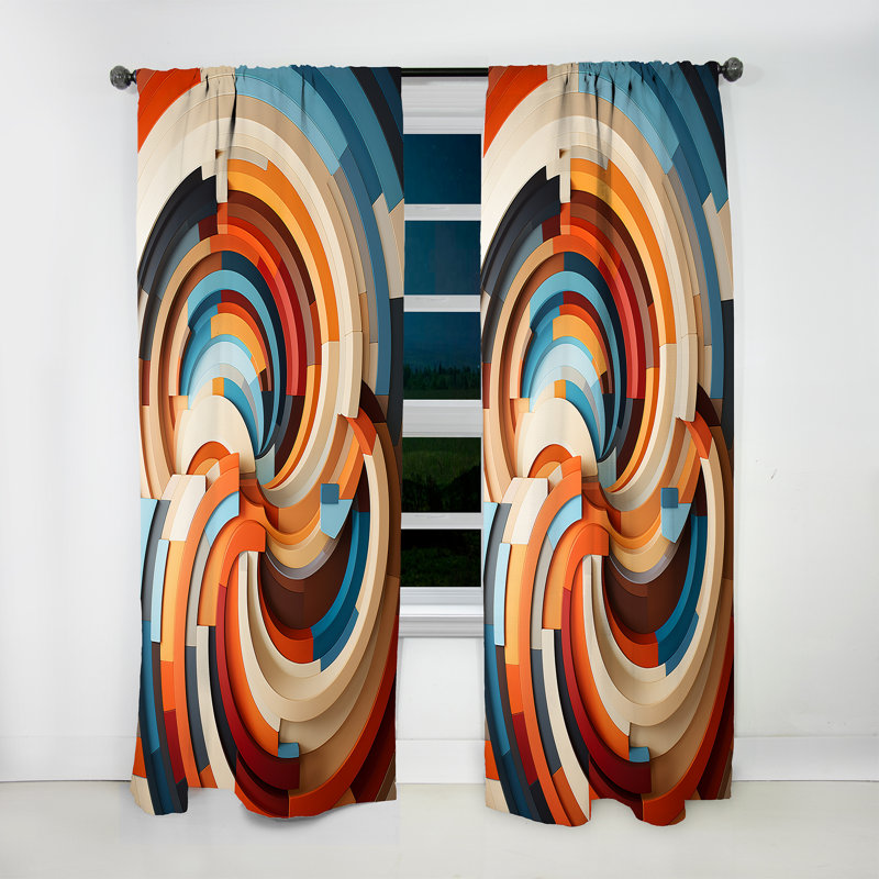 Mariscal - Rideau obscurcissant géométrique abstrait - 1 panneau, 52" W x 120" L