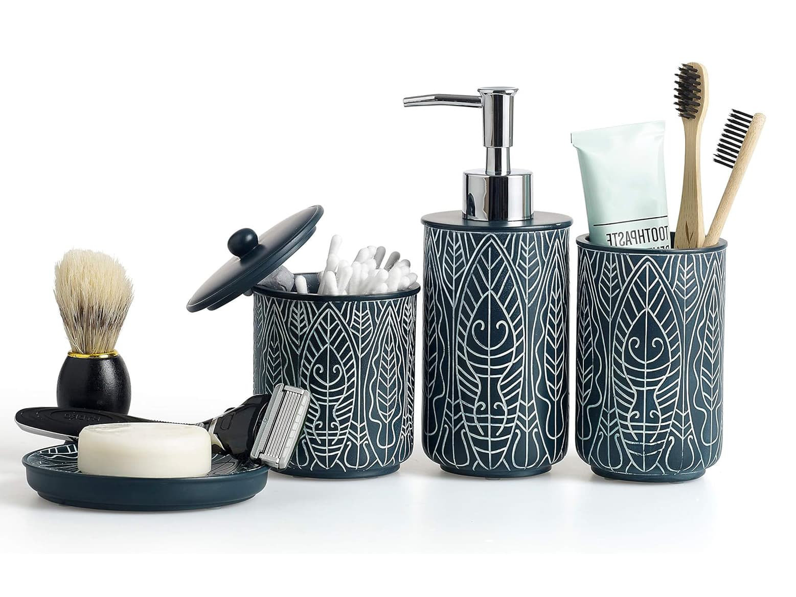 Dakota Fields Premium Navy Blue Bathroom Set - Decor & Essentials | Wayfair