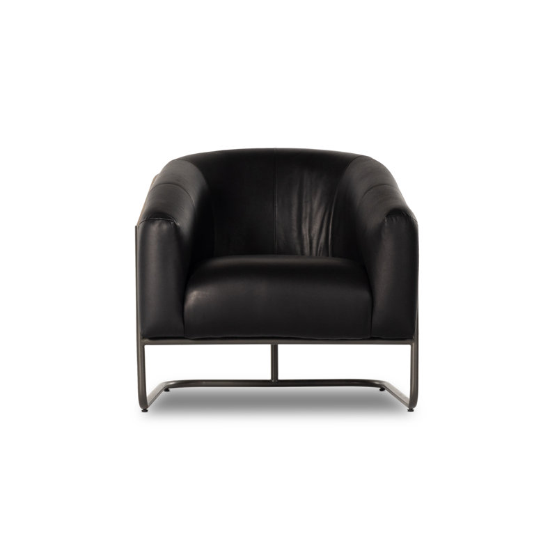 Etta Chair-Winchester Beige, Heirloom Black Genuine Leather