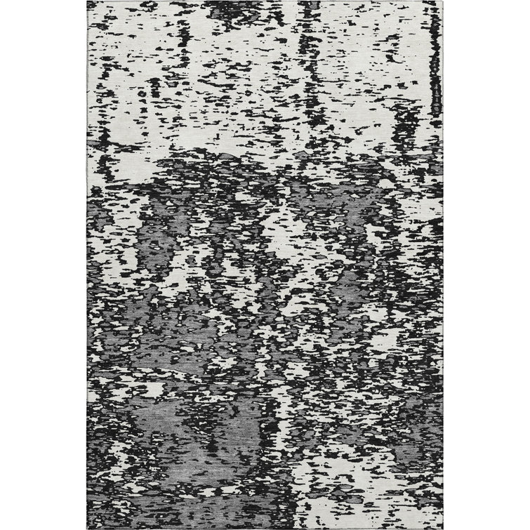 Premium Machine Washable Prisco Black Rug