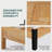 Trapeze Queen Bed Frame with Smooth Pattern Headboard & Iron Legs – Teak Brown-1233178870