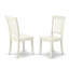 3 Piece Dining Room Table Set Contains a Round Dining Table with Dropleaf & Shelves and 2 Wood Seat Chairs, Linen White