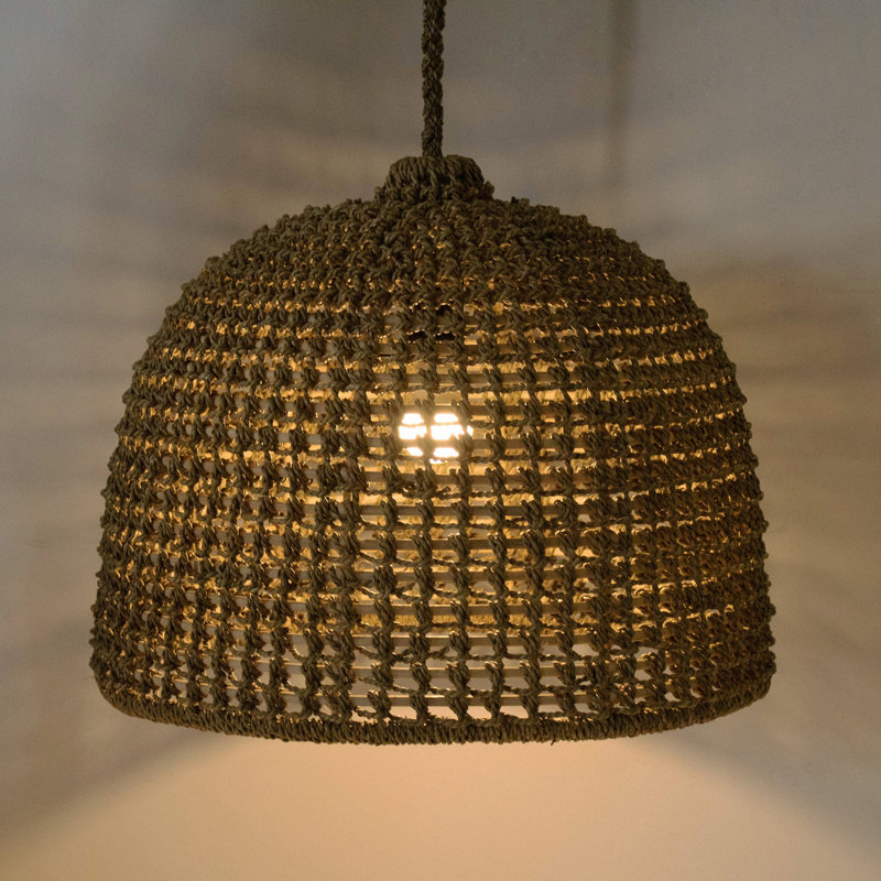 Luminaire suspendu tissé en corde de Manille