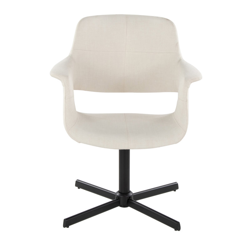 Jannemarie 27.5'' Wide Swivel Armchair, Cream Fabric