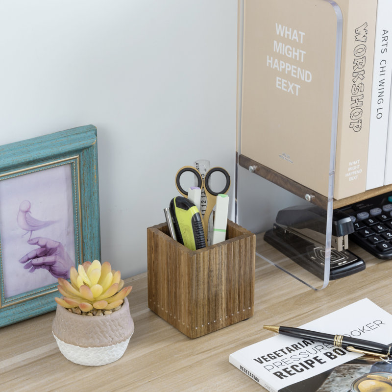 Porte-stylo en bois d'acacia