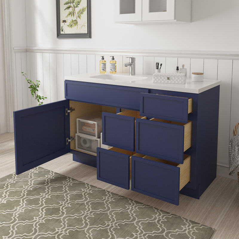 Base de meuble-lavabo simple 51 po seulement, Bleu