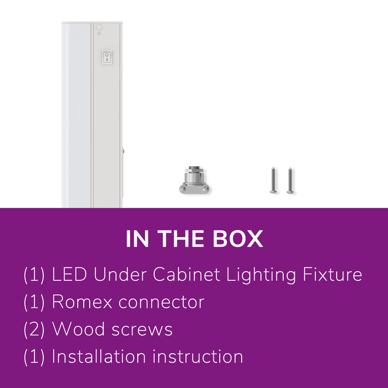 Inlight 24-inch Hardwired Only LED Under Cabinet Lighting, Daylight White(5000k), Dimmable, Matte White Finished, ETL Listed, IN-0201-13-WH-50