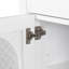 Meuble-lavabo autoportant blanc de 36 pouces avec poignées en métal, éclairage activé par le mouvement et ampleur d'espace de rangement, bande de capteur d'évier Mid-Century, tiroir rabattable, facile à nettoyer