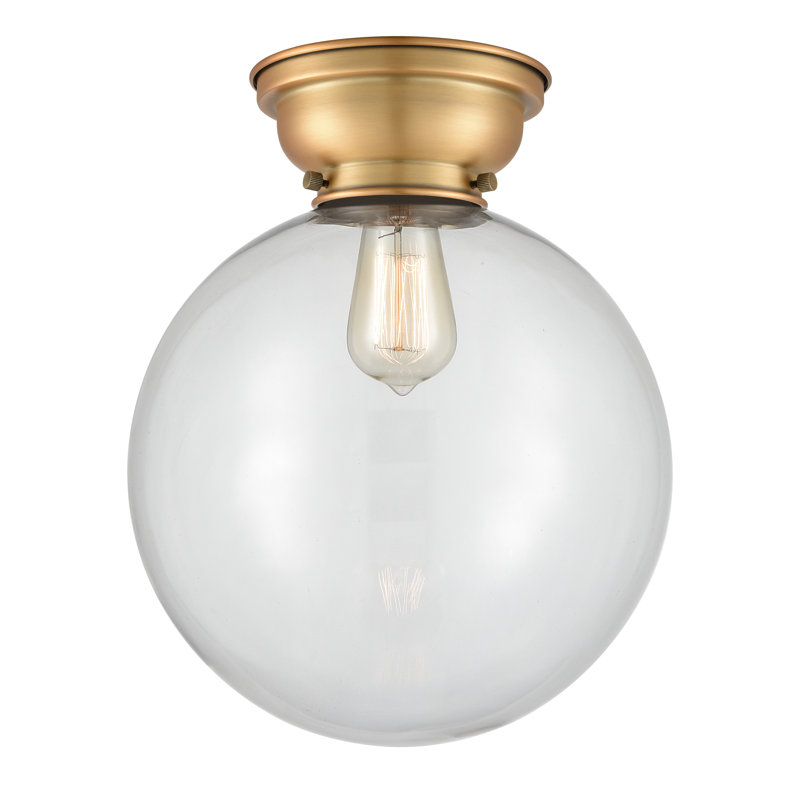 Plafonnier encastré 1 lampe 12 po Alstrom, Transparent, DEL, Laiton brossé