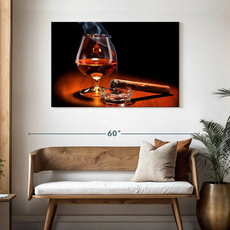 Boisson au cigare et au cognac Yarlin, H 30 po x l 45 po