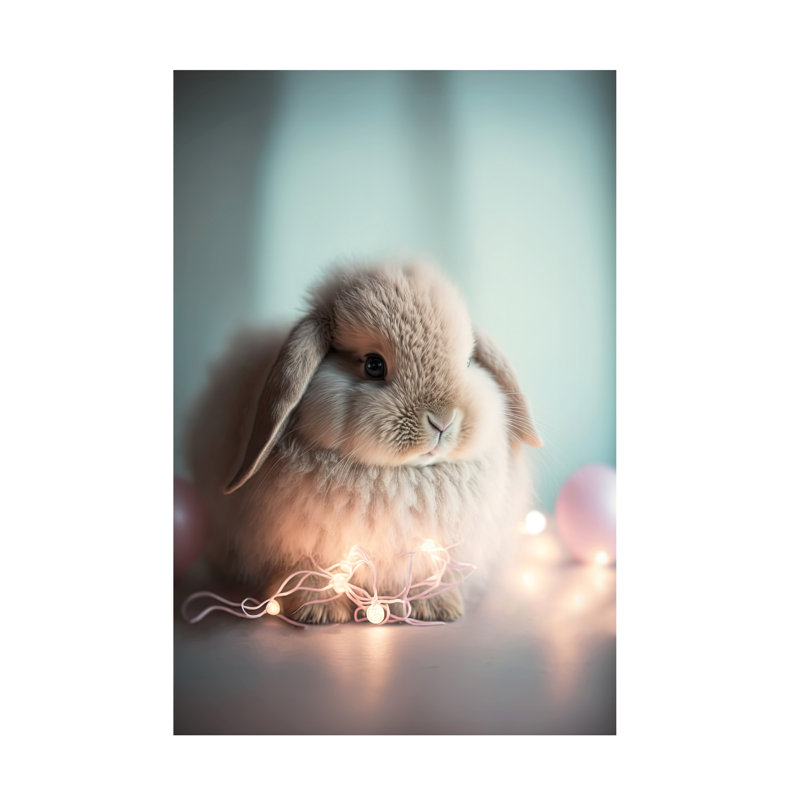 Buruk Fluffy Bunny, reproduction d'art sur toile, H 19 po x l 12 po x P 2 po
