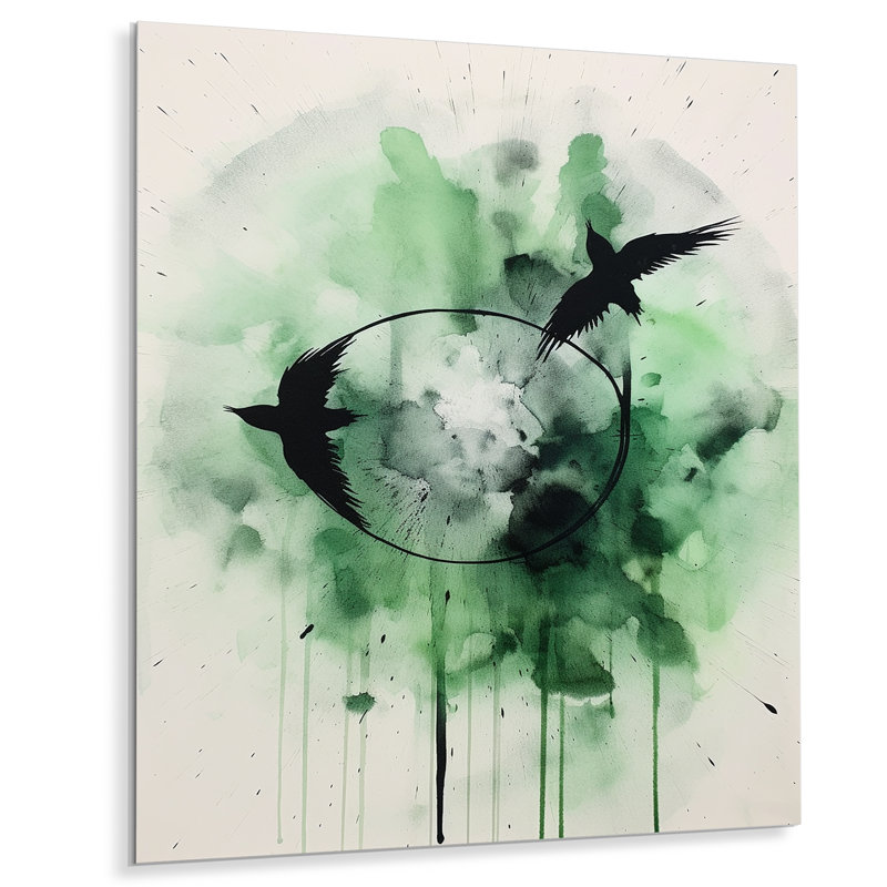 Mystic Ravens II - animaux, art mural en métal, salon, H 40 po x l 30 po x P 1 po