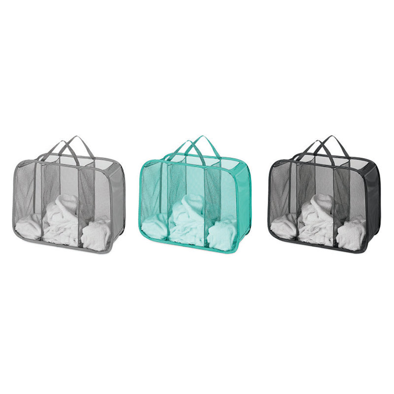 Whitmor Pop & Fold Laundry Sorter - Berry Blue - Turquoise - Black - Palmoa Grey