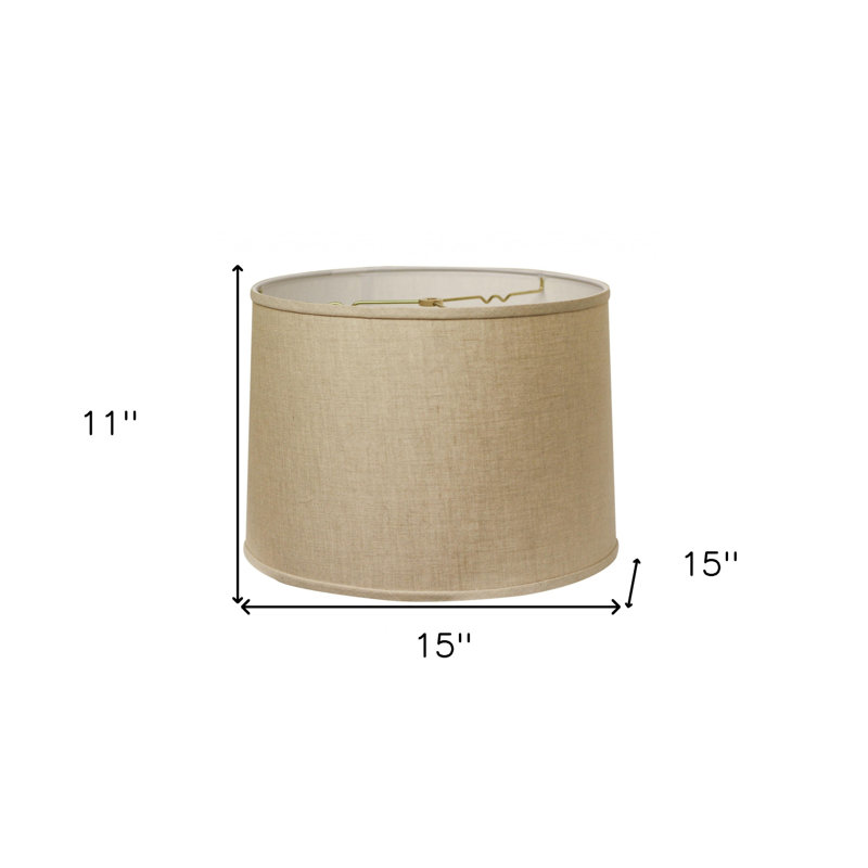 Abat-jour tambour en lin 15 po, Brun foncé