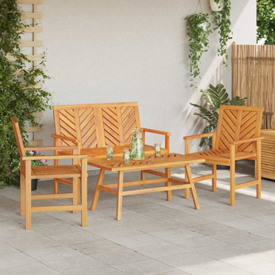  Garden Lounge Set 2 Pcs Brown Solid Acacia Wood