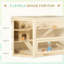 Maison de jeu en bois avec hamster et cage à 3 niveaux avec plateau, scies à bascule, bouteille d'eau, centre d'activités, naturel-116225408