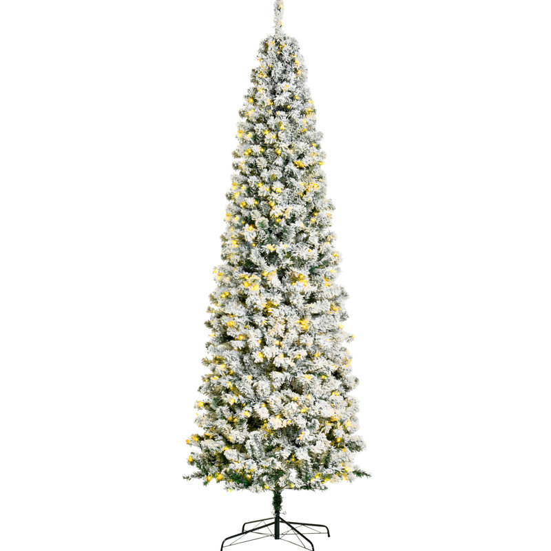 Sapin artificiel mince de 9 pi avec des pointes, 550 lumières et 988 branches de Noël à base exceptionnelle