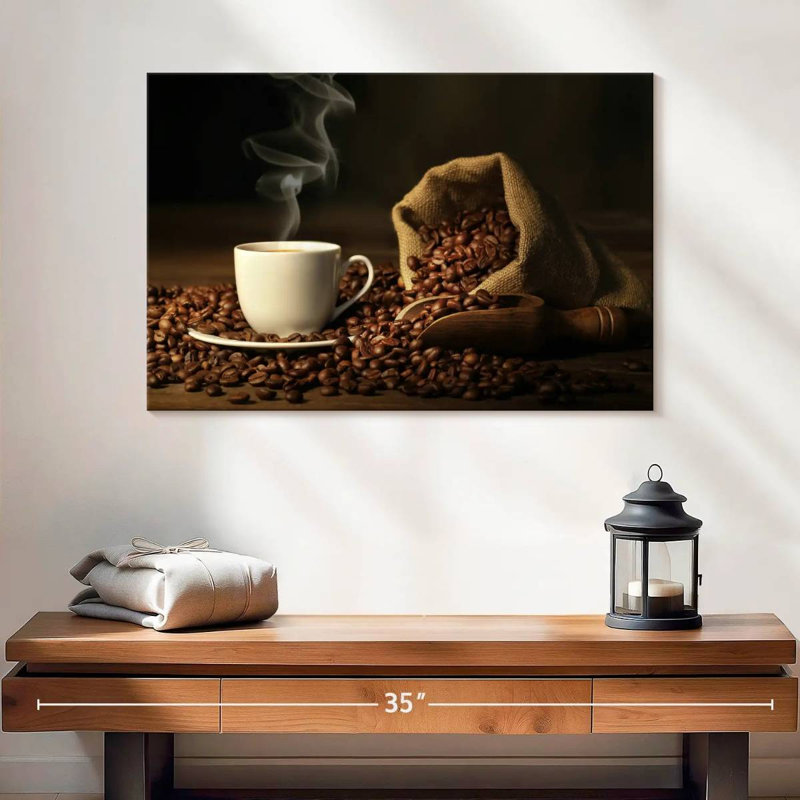 Coffee And Beans Canvas Print, 16" H x 24" W x 1.25" D