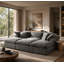 Canapé modulaire surdimensionné en duvet synthétique avec trois repose-pieds Alberto-107385672