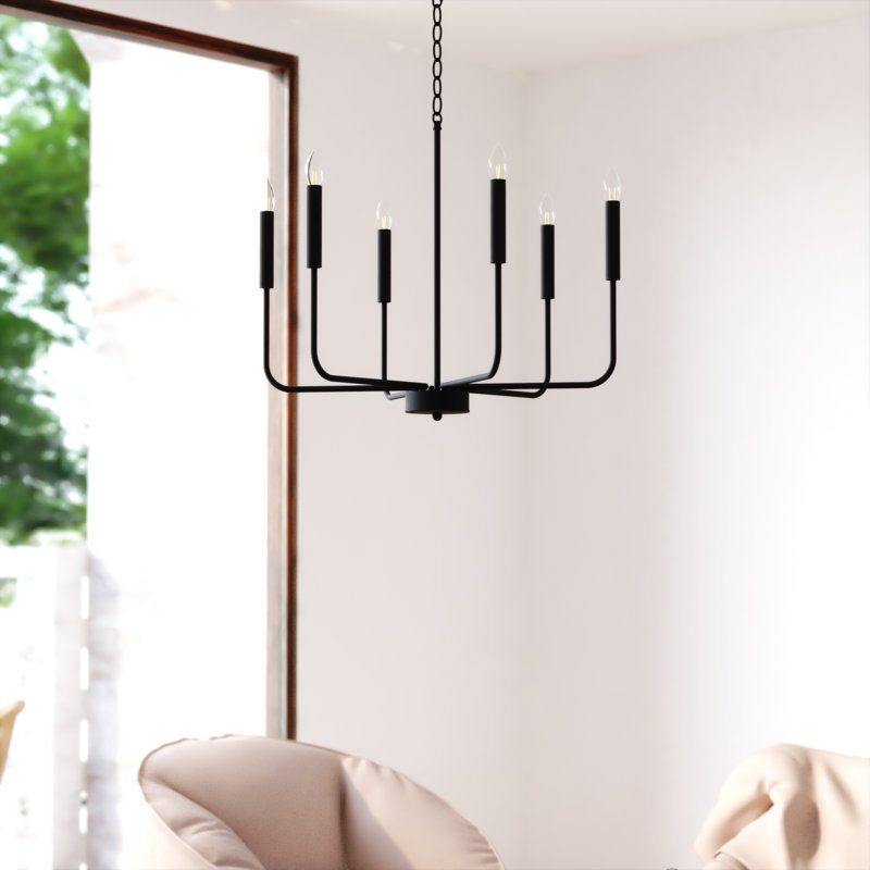 Lustre contemporain noir 6 lumières Crifasi