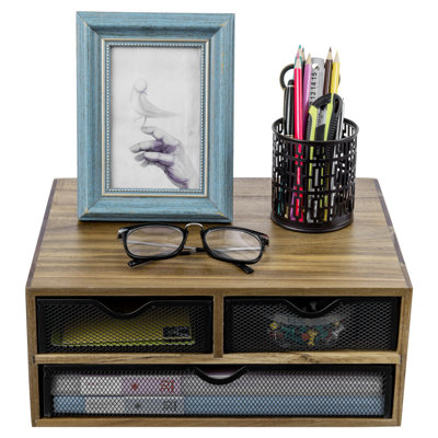 Metal Desk Organiser with Drawers