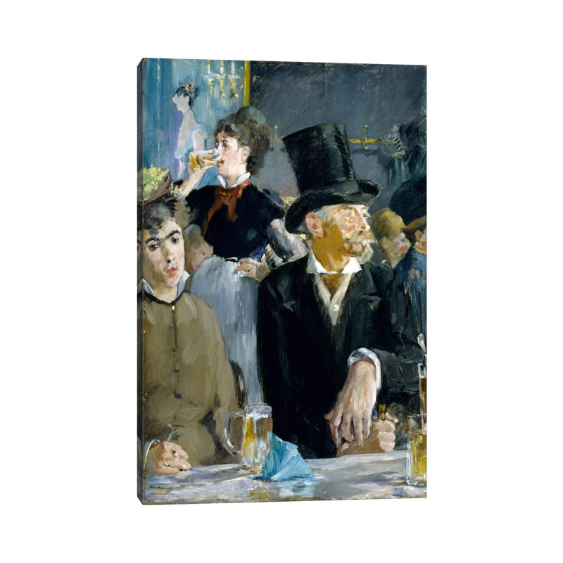 At The Café by Edouard Manet - Wrapped Canvas Print