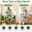 6 Tier Plant Stand Indoor, Corner Metal Wood Plants Shelf  for Living Room, Balcony, Garden