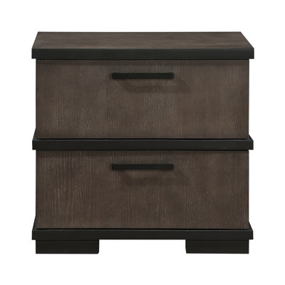 Mobilier de chambre à coucher à 2 tiroirs à deux tons avec finition brune et noir