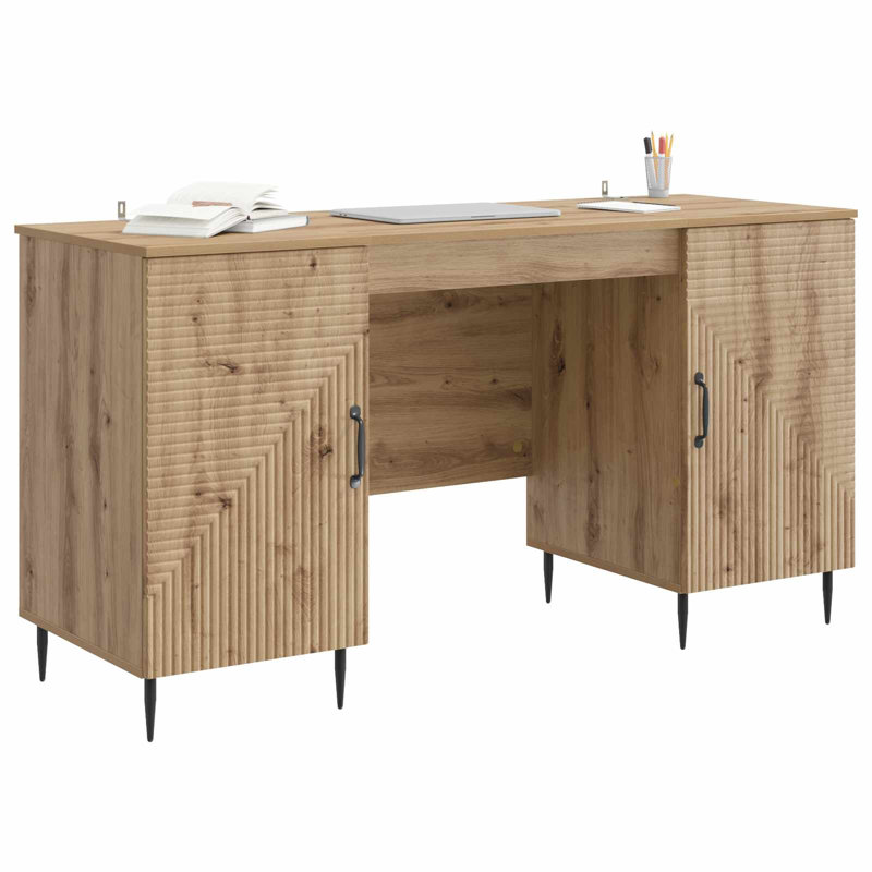Metal Base, Artisan Oak