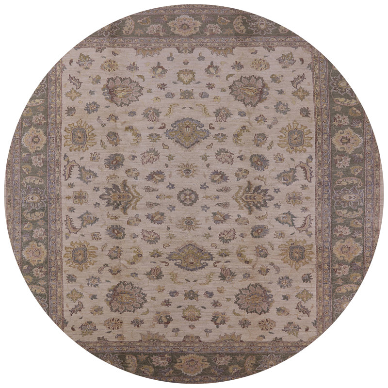 Tapis oriental beige Tatti, Rond 8 pi