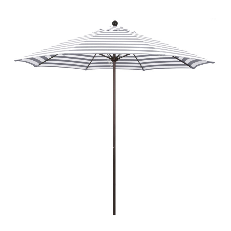 Parasol 9" Market, Rayure Cabana grise / blanche