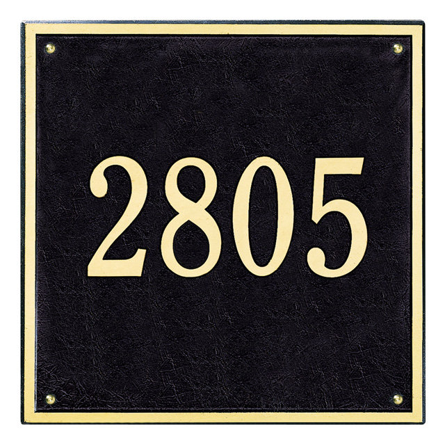 Plaque d'adresse murale 1 ligne, Bronze et doré, Oui