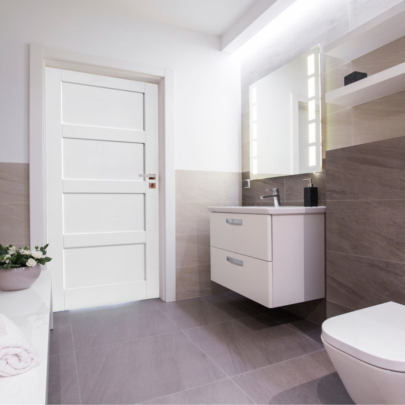 Nantes Veneer Sliding Doors Primed, 198.1cm H x 68.6cm W x 3.5cm D