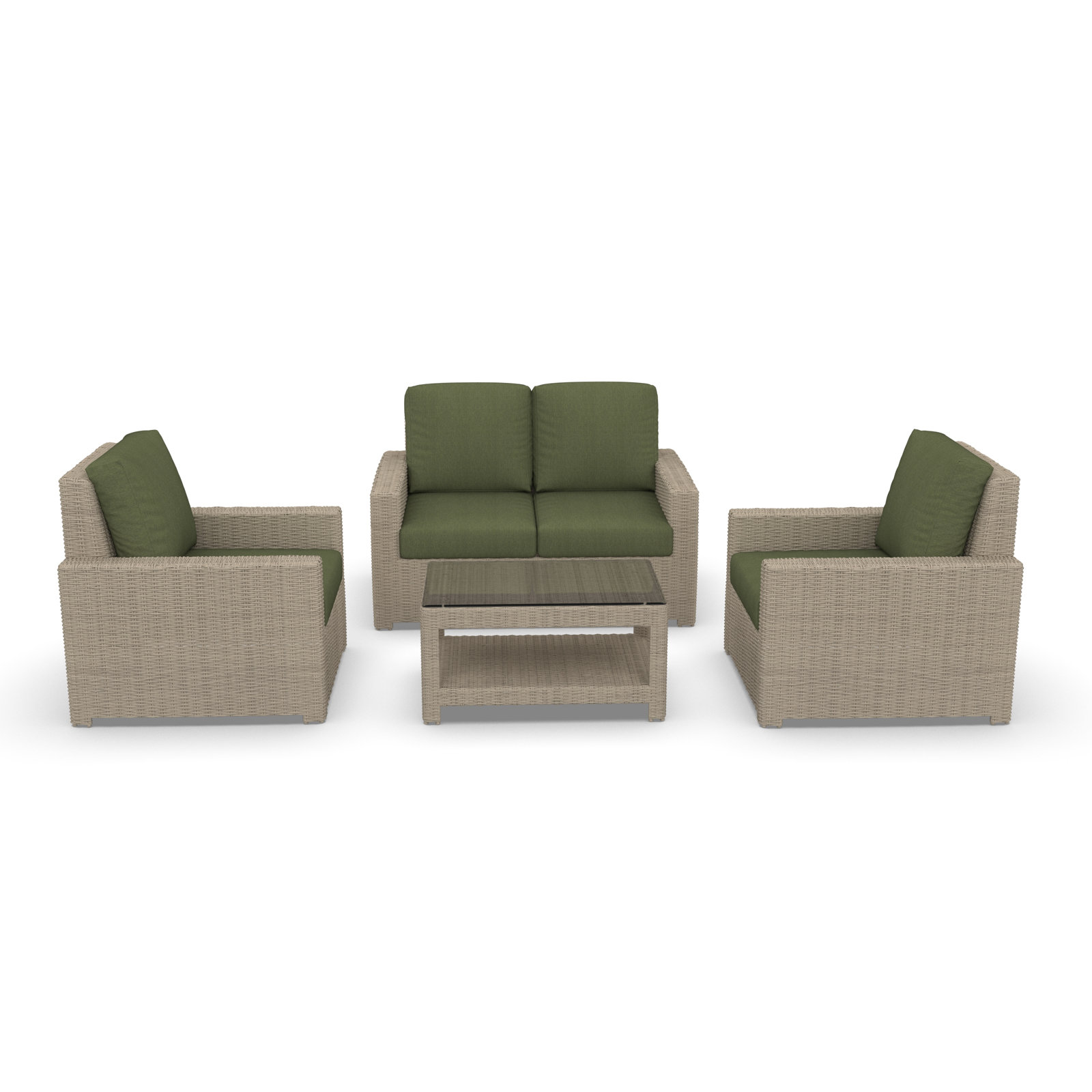 Henri 4-Person Sunbrella® Patio Seating Group, Canvas Fern