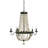 Metal and Draped Wood Bead Chandelier-1592660477