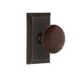 Studio Plate with Brown Porcelain Door Knob