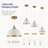 11.8 Inch set of 3 White and Gold Dome Pendant Lights For Kitchen Island -1829837488-1829832597-1833781869