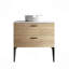 Meuble-lavabo rayé en chêne naturel avec lavabo en céramique, meuble-lavabo autoportant pour salle de bain moderne, KD-115688530