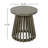 Outdoor Acacia Wood Patio Side Table, Round Coffee Table For Backyard, Lawn, Balcony,Grey Finish