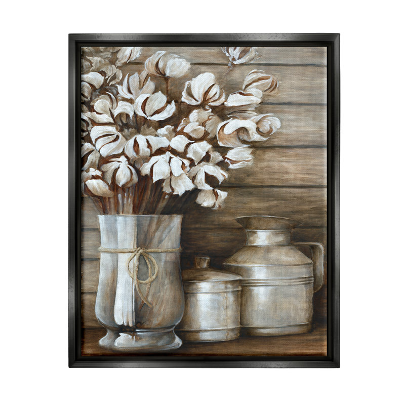 Bouquet de fleurs traditionnelles, boîtes de campagne rustiques par White Ladder - peinture sur toile