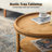 Jack 31.3" Round Coffee Table with Storage Shelf  & Solid Wood Legs