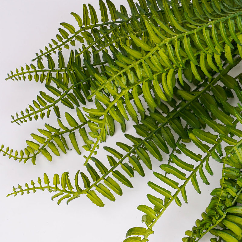 3 Pack Artificial Boston Fern Bush, UV-Resistant Fake Green Fern Greenery for Home & Outdoor Decor