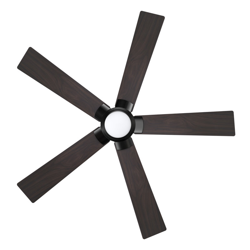 Smart Ceiling Fan With Remote, Light Kit, Works With Google Assistant And Amazon Alexa,Siri Shortcut., 52", Dark Walnut