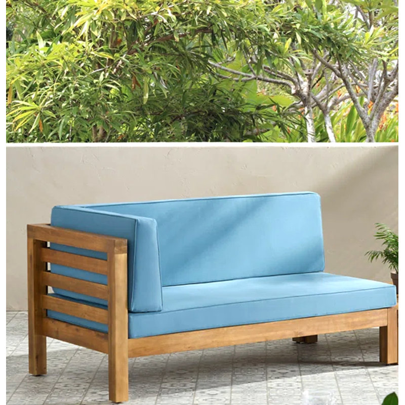 Oana Corner Bench-L, Blue, Blue, Brown