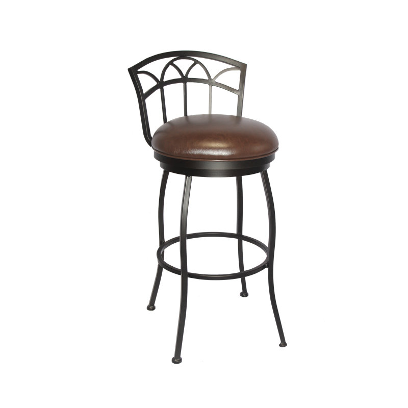 Swivel Upholstered Faux Leather Counter Stool, Bar Stool (30" Seat Height)