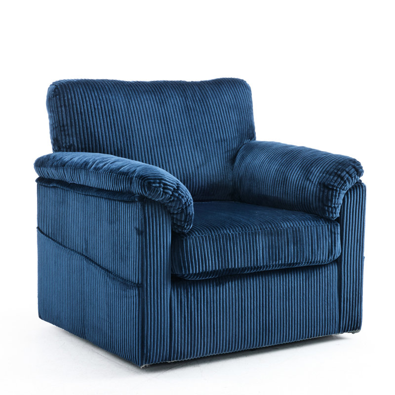 Chaise longue en chenille de 33 pouces - Fauteuil rembourré confortable pour différentes pièces avec siège spacieux et pivotant